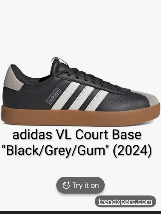 adidas Other - adidas VL Court Base "Black/Grey/Gum" M8.5/W9.5 NWT & Box